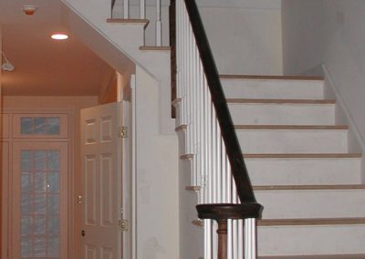 Stained stair rails