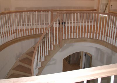 curved bacony rail and stair